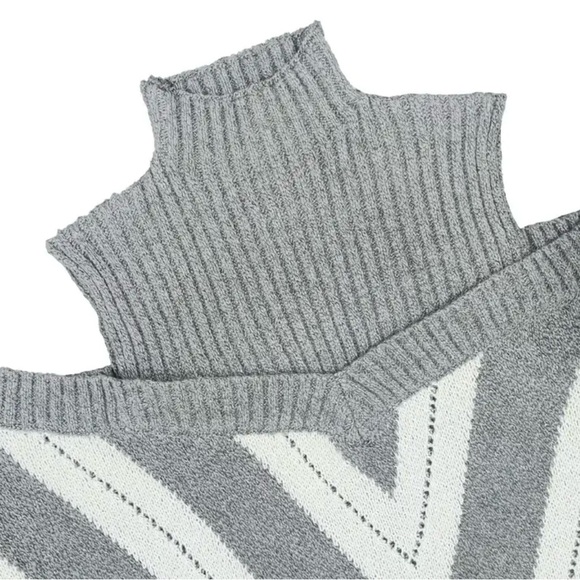 Gray Off-Shoulder Sweater - Picture 2 of 3